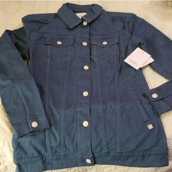 NWT SMALL LULAROE JAXON DENIM JACKET BLUE WASHED - Picture 2 of 7